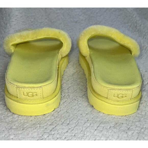 UGG Womens Slides/Slippers Shoes Yellow Rare Lambswool Treadlite Sz 6 - k6 - Picture 8 of 9